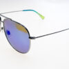Mauijim Occhiali sole HAUOLI XL B674-17B - Occhiali da sole unisex Maui Jim Hau‘oli XL B674‑17B con montatura aviator extra‑large in metallo argento lucido, lenti polarizzate MauiPure® “Blue Hawaii”, misura calibro 62‑ponte 12‑aste 145 mm — perfetti per massima protezione solare e stile sofisticato.