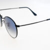 Ray-Ban Occhiali sole uomo 3447 SOLE 0RB3447  50  006/3F 145-50-21 - Occhiali da sole uomo in stile retrò‑moderno, misura 50‑21/145 mm, montatura in metallo nero opaco con lenti sfumate azzurro‑grigio, design “Round Metal” iconico per un look sofisticato e senza tempo.